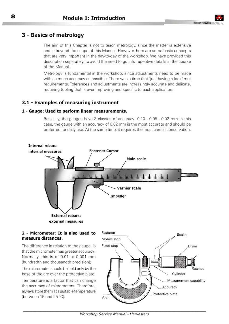 Massey Ferguson MF32 MF34 MF38 Skördetröska Servicehandbok PDF | Verkstadsreparation | Direktnedladdning bild 11