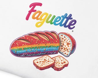 Rainbow Baguette Gay shirt/ Faguette Pride Shirt / Funny Queer Shirt / LGBTQ Pride Tee / Gift for Gay Men / Pride Month/ Novelty Gay T-Shirt