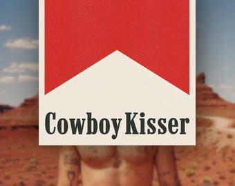 Cowboy Kisser Sticker/Gay Cowboy Pride Vinyl Sticker for Laptop or Water Bottle/Funny LGBT Rodeo Decal Gift