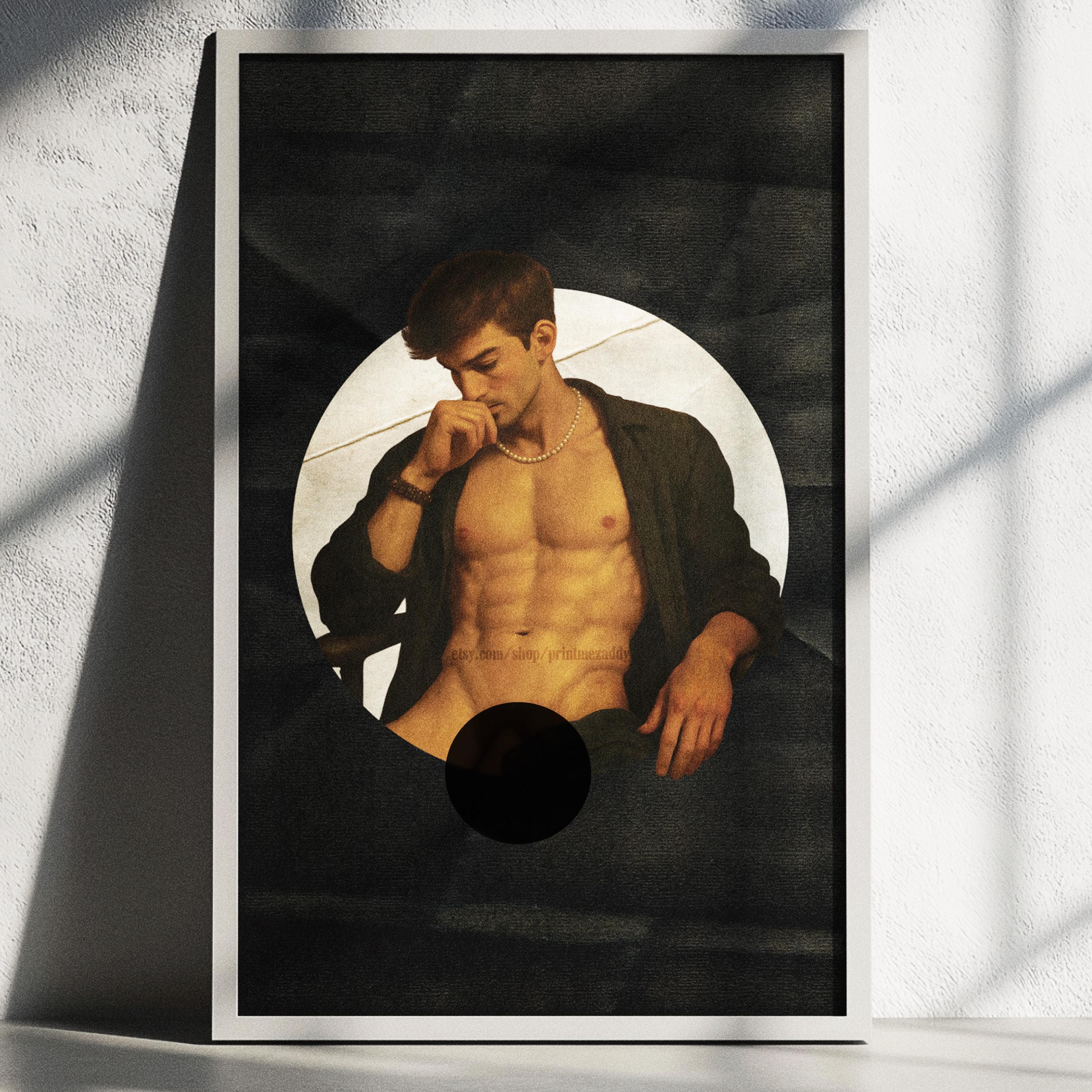 Athletic Twink Nude Art Print Giclée/Mid-Century Male Poster/Gay Fine Art Print
