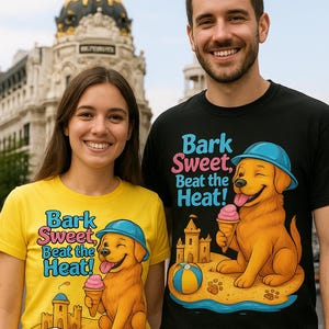 Bark Sweet Beat the Heat T Shirt  Cute Summer Dog Shirt with Ice Cream   Funny Gift for Dog Lovers USA
