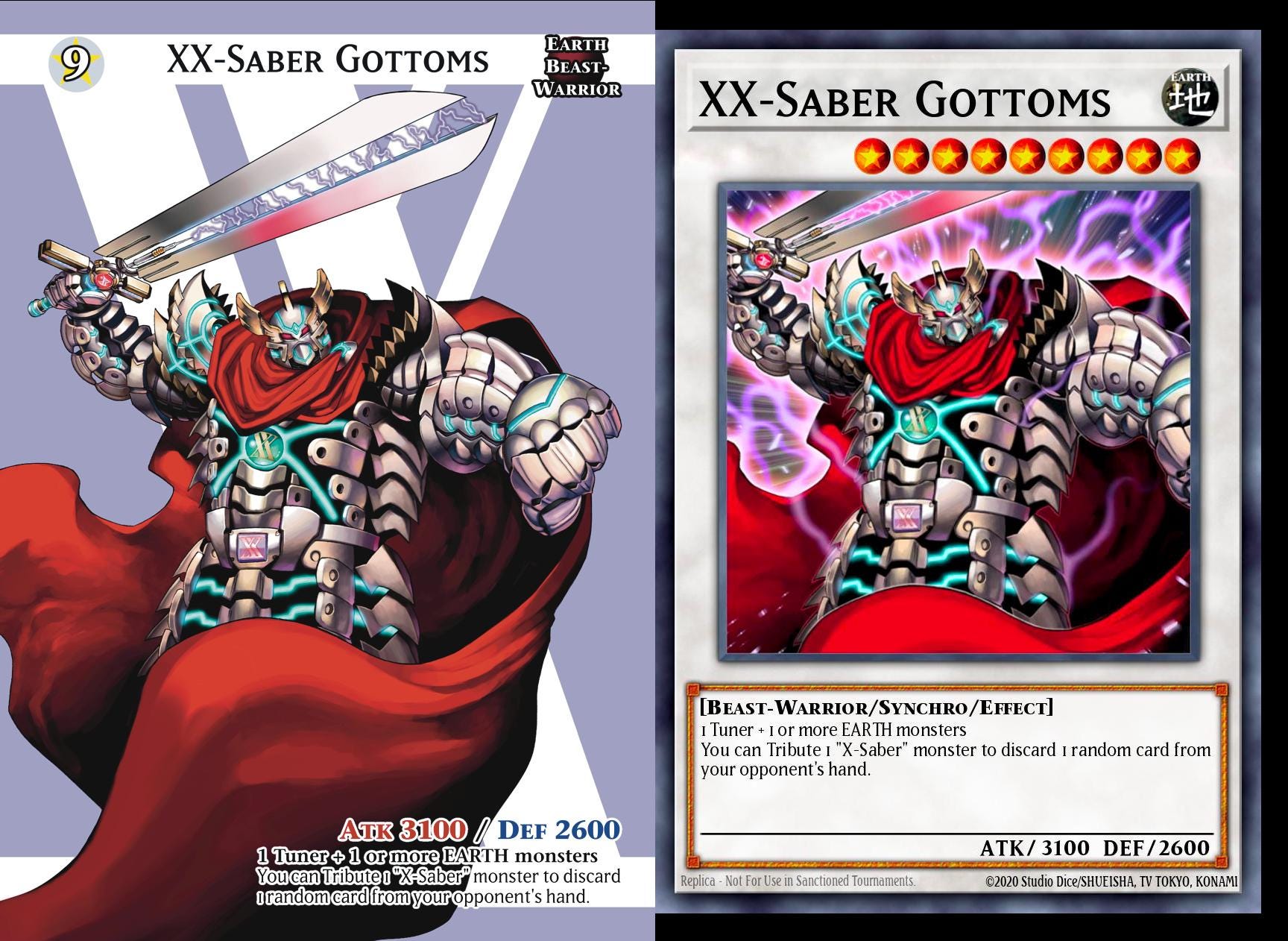 Full Art Xx-sabre Gottoms Yugioh Foil Card - Etsy