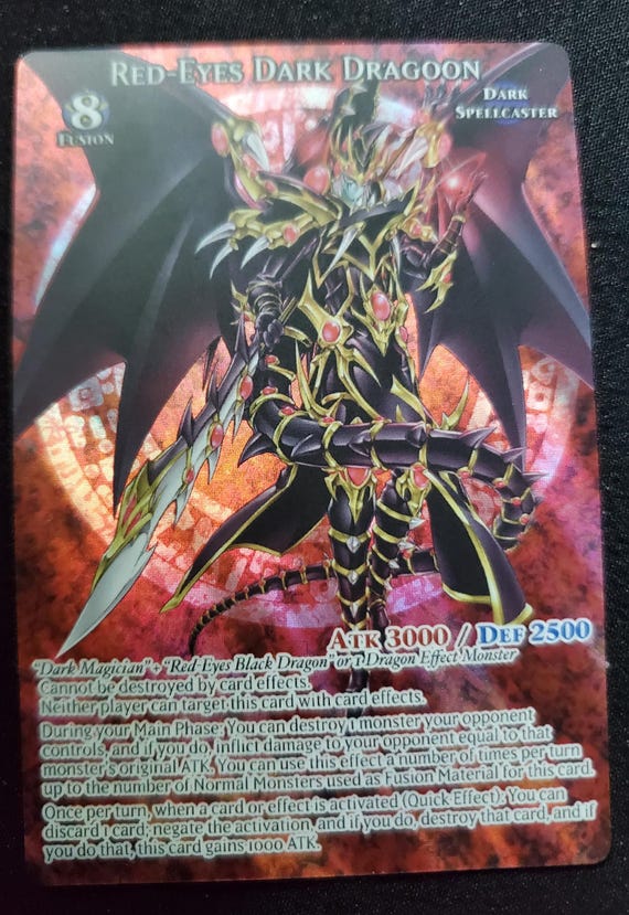 Full Art Red Eyes Dark Dragoon Yugioh Foil Card - Etsy