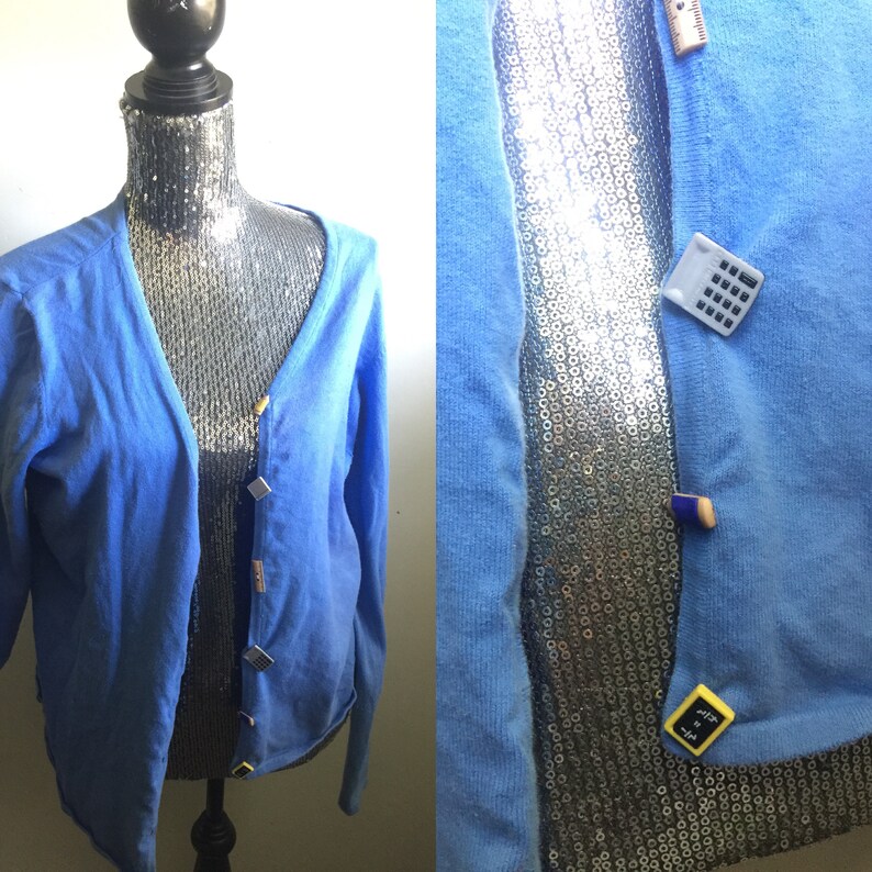 Back To School Teacher Open Button Down Cardigan Sweater