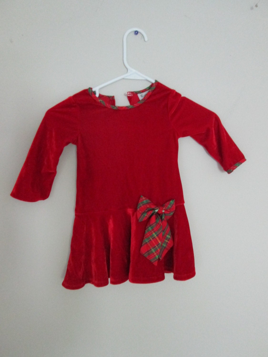 Vintage Baby Girl Red Velvet Christmas Bow Party Dress | Etsy