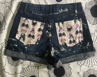 Hocus Pocus Acid Wash Denim Jeans Women’s Shorts