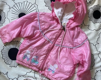 Vintage 90s London Fog Bunny & Duck Baby Girls Size 2T Jacket Coat