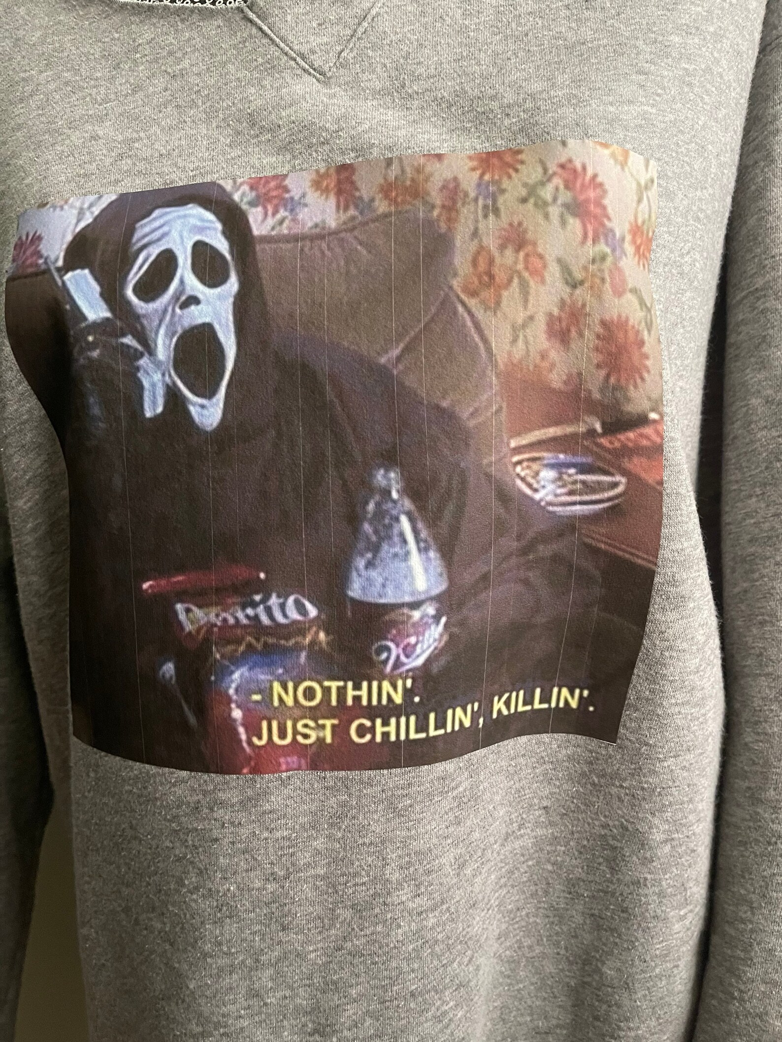 Chillin & Killin Scary Movie Oversized off the Shoulder Etsy