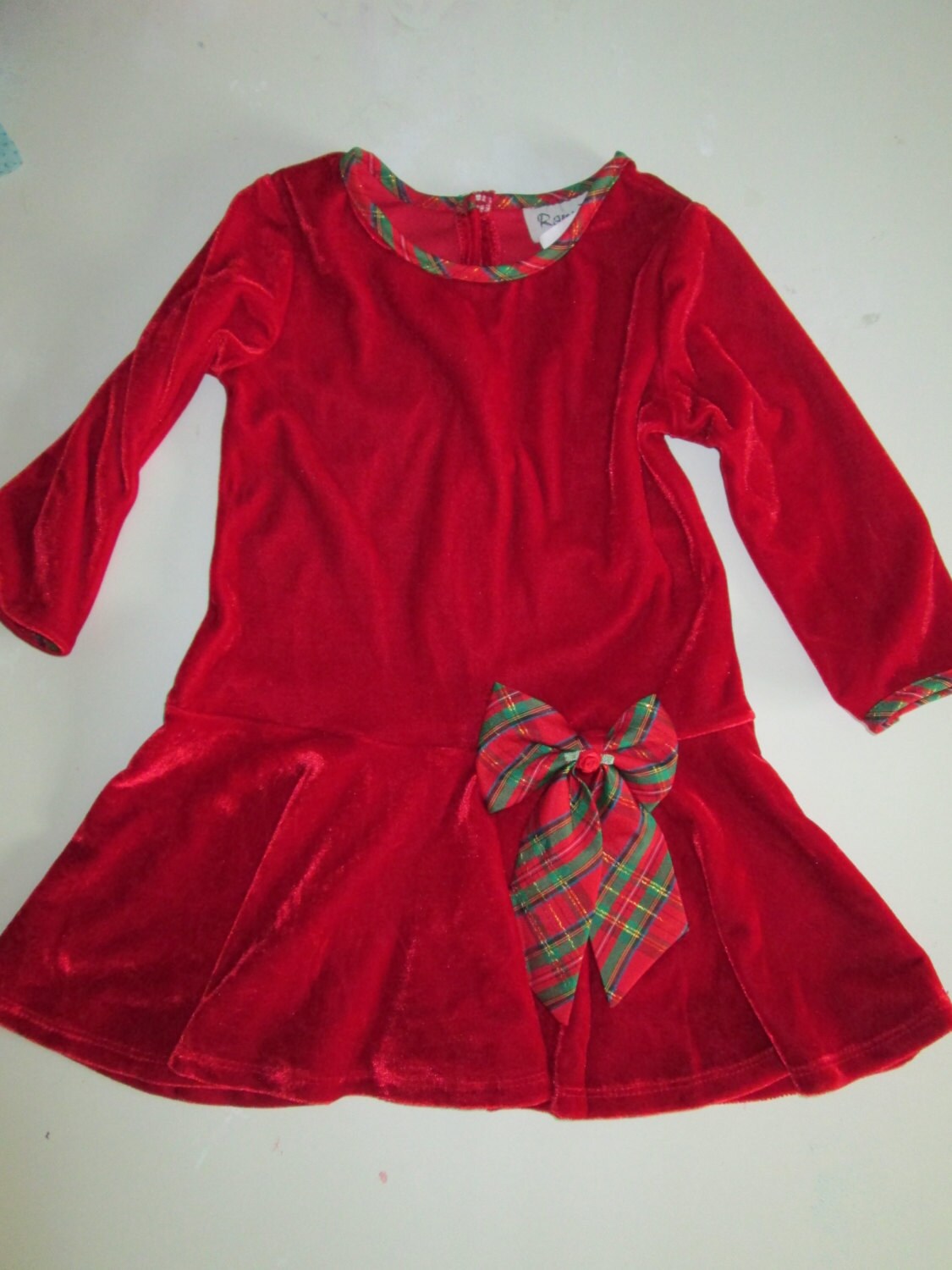 Vintage Baby Girl Red Velvet Christmas Bow Party Dress | Etsy