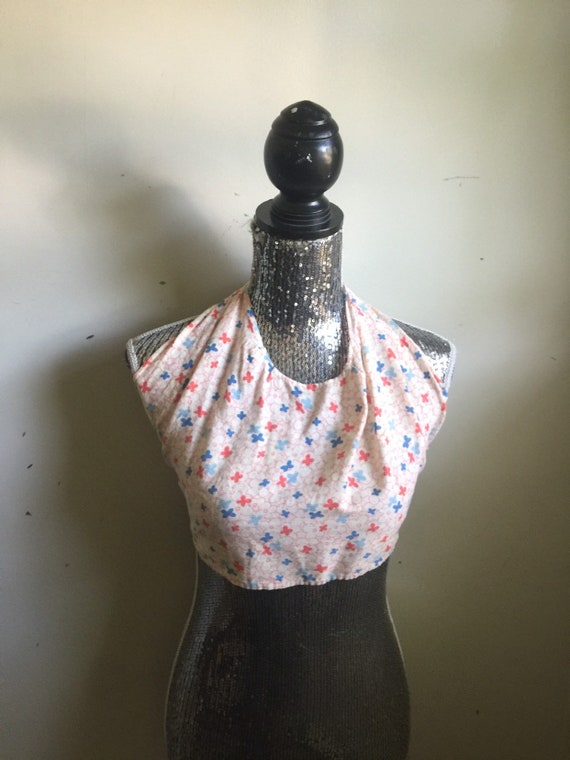 Vintage 70s Floral Halter Top - image 1