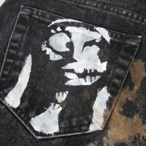 Jack & Sally Nightmare Before Christmas Destroyed Denim Shorts image 3