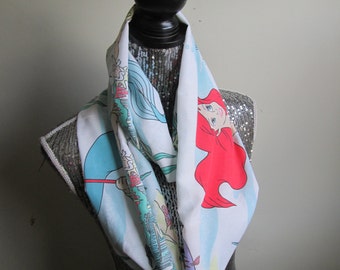 Vintage Little Mermaid Ariel Infinity Disney 90s Party Scarf