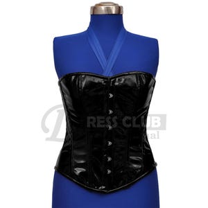 Toutes les couleurs disponibles Corset en PVC désossé en acier robuste Corset d'entraînement à la taille en PVC avec buste en PVC Haut corset en PVC