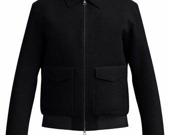 Classic Black Zip-Up Jacket | Minimalist Solid Color | Everyday Casual Outerwear | Lightweight Jacket