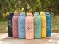 Engraved Water Bottle with Name Personalized Birth Flower Tumbler Bridesmaid Christmas Gifts for Her product logo