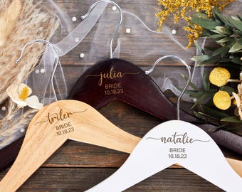 Custom Bridal Hanger, Personalized Bridesmaid Hangers, Engraved Bride Hanger,Bridal Dress Hanger,Wedding Hangers,Bride Gift,Bridesmaid Gifts