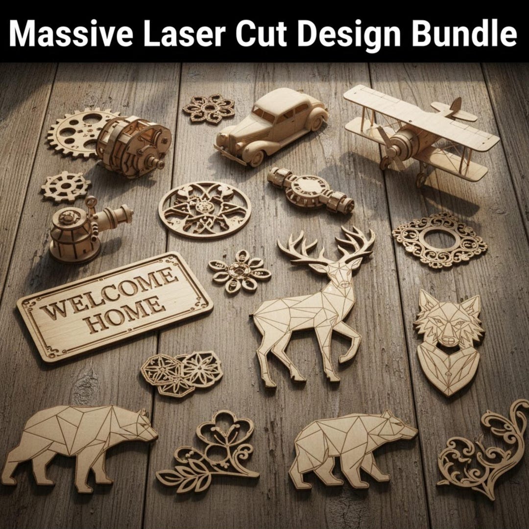 Laser Cut SVG Mega Bundle | 100+ Cut Files for Glowforge Xtool Cricut ...