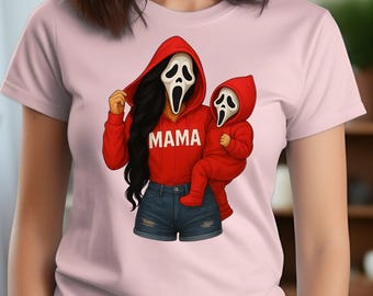Halloween Mommy and Me Sublimation Design, Horror Mom Life Clipart 300 dpi,Spooky Mama Halloween PNG, Halloween Mama & Mini Matching Shirts
