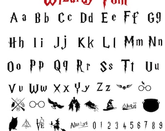 Potter Font SVG, Wizard Font Svg, Magic Wizard Svg, Halloween Font Svg, Wizardy Font, Potter Alphabet Svg, TTF Font, Cricut Instant Download