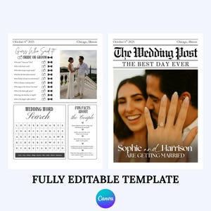 Wedding Newspaper Template, Newspaper Wedding Program, Custom Newspaper, Template Newspaper, DIY Newspaper, Wedding Booklet The Wedding Post