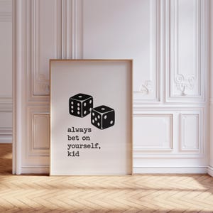 Trendy Dice Art, Roll The Dice Print, Daily Affirmation Poster, Dopamine Decor, Preppy Wall Art, Retro Wall Art, Dorm Room Decor, Retro Text