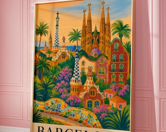 Barcelona Print, Trendy Wall Art, Digital Download Print, City Poster, Europe Print, Travel Gift, Spain Digital Download, Printable Art
