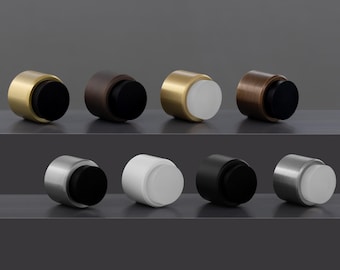 Brass or Stainless Steel Door Stop, Wall Mounted with 3M Adhesive or Screw, I-198 - EVI Hardware