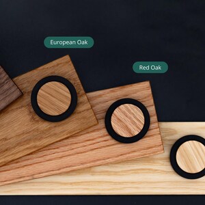 Pure Solid Wood Doorstop Made with the Grain (Ø47mm ≈ 1.85in). 2 Heights available in Walnut, Oak, Red Oak and Ash, I-M302 EVI Herrajes image 20