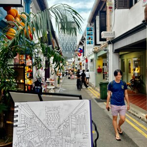 Haji Lane Indie Street Passport Brieftasche, Reisedokumente Halter für Wanderlust, Haji Lane Aquarell Design, Reisegeschenk, Reiseveranstalter