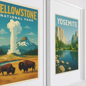 National Park Poster Bundle – Grand Canyon, Yellowstone, Yosemite – Vintage Travel Print Set – Digital Download