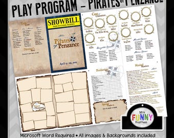 School Play Program Templates, Microsoft Word - Pirates of Penzance