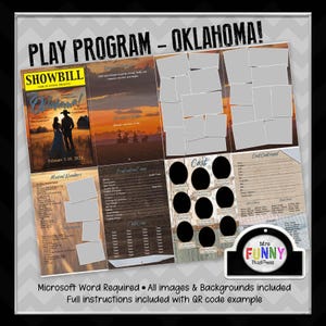 School Play Program Templates, Microsoft Word - Oklahoma!