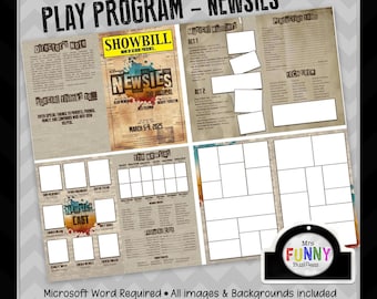 School Play Program Templates, Microsoft Word - Newsies