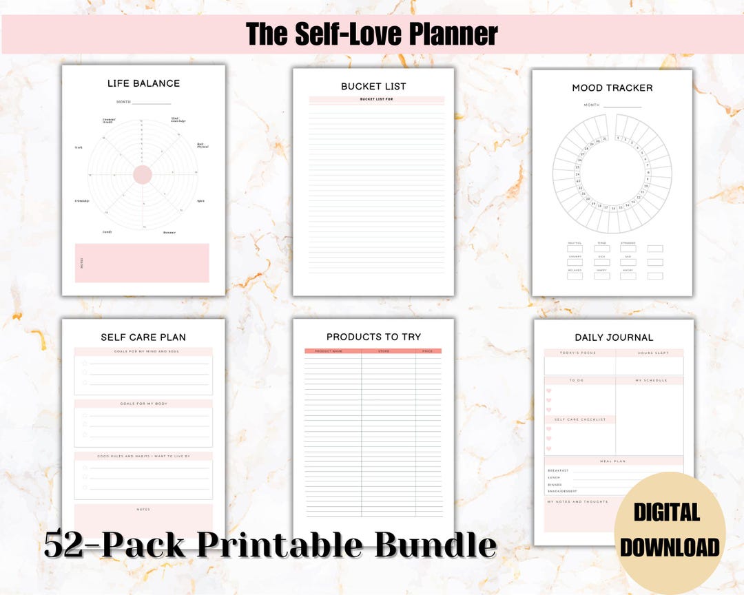 52-page Self-care Planner Printable | Mental Health Journal PDF | Daily ...