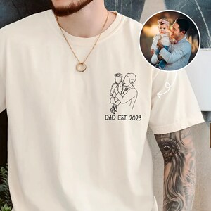 Custom Dad Shirt, Fathers Day Shirt, Photo Shirt For Dad, Dad Est Shirt, Dad Outline Photo Shirt, 1st Fathers Day Gift From Baby