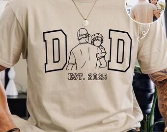 Custom Photo Dad T-Shirt, Father's Day Gift, Personalized Dad Est Shirt