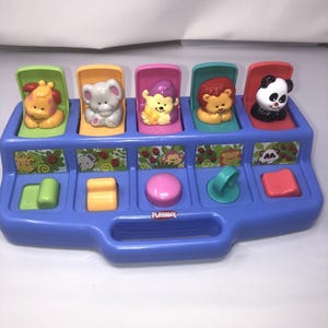 Vintage 1995 Playskool Poppin Pals Pop Up Jungle Zoo Animals Baby Toddler Toy
