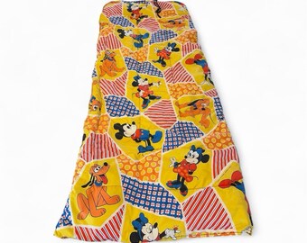 VTG Disney Mickey Minnie Mouse Pluto Sleeping Bag 77"length X 33" Width Read