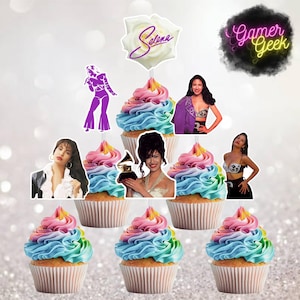 Selena Inspired Cupcake Toppers | Party Supplies | Cupcake Picks | High Quality | Clear Prism Picks