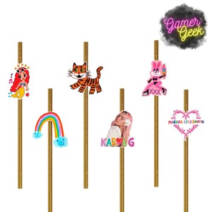 Karol G Mañana Sera Bonito Inspired Straws | Biodegradable + Clear Plastic | Party Decor | Party Supplies | Different Colors