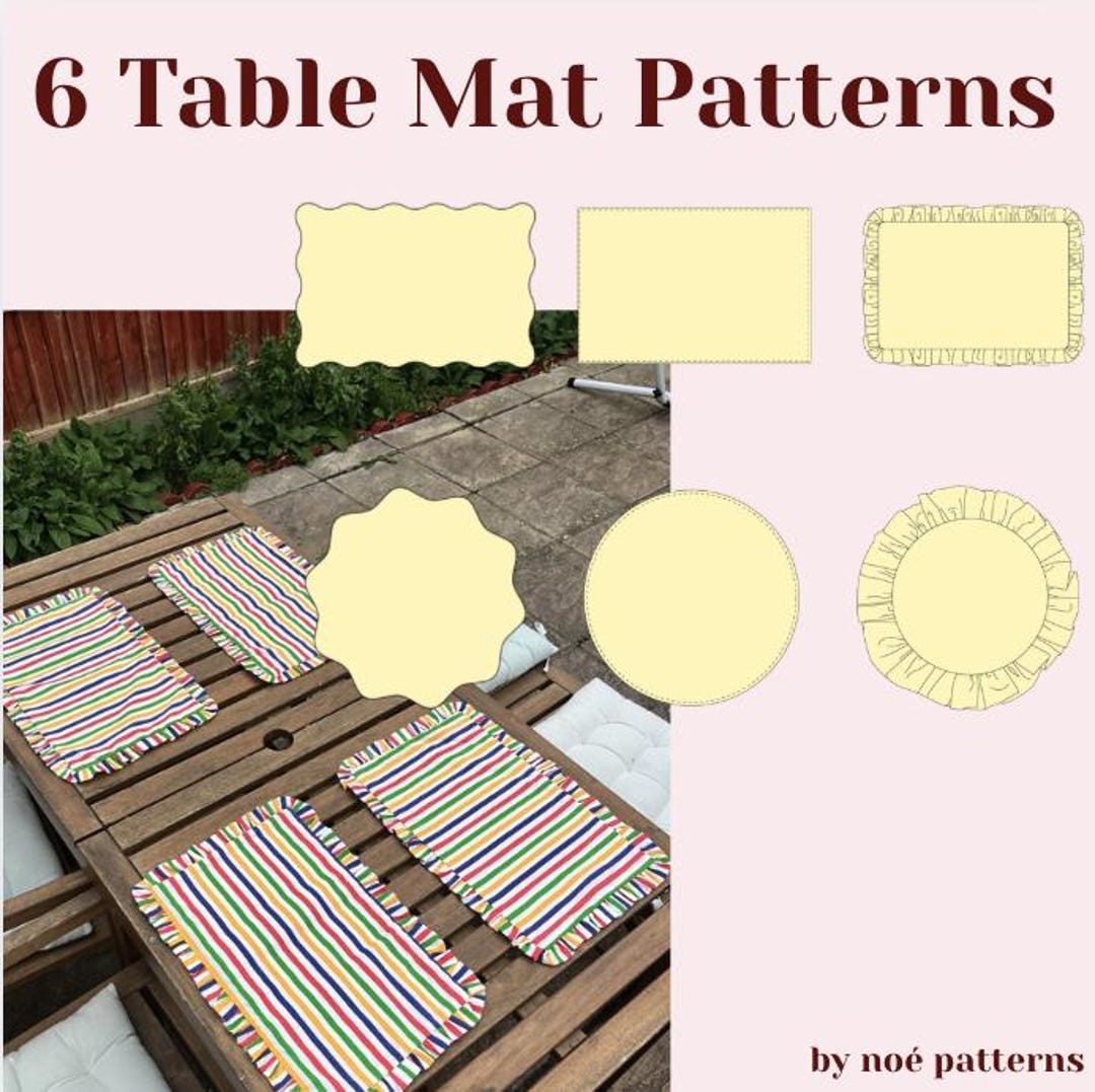 6 Table Mats Digital Sewing Pattern (PDF A4, Letter, A0, Projector and ...