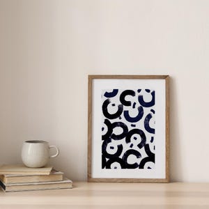 Mono Imperfect Pop Arte Digital Japonês Moderno Linha Desenho Abstrato Monocromático Design Cartão Postal Arte de Parede Arte Impressão Download
