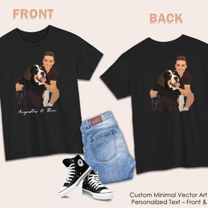 Custom Pet T-Shirt – Personalized Faceless Portrait of You and Your Pup Bold Minimalist Design Perfect Gift for Dog Lovers 16 Color Variants