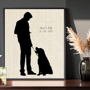 Custom Pet Silhouette Portrait: Elegant Keepsake Art (Digital File Available