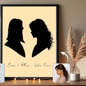 Custom Silhouette Portrait: Personalized Family Art, Gallery Wall Decor