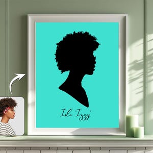 Benutzerdefinierte Silhouette Porträt, personalisierte digitales Porträt, Silhouette Porträt vom Foto, Kinderzimmer Druck, personalisierte Familien Wandkunst