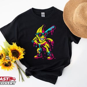 Banana Funny Baseball Drip T-Shirt, Hip Hop Banana Shirt, Funny Baseball Shirt, Baseball Gift, Gift for Men Women Kids