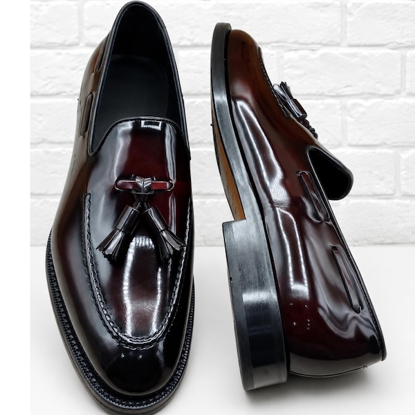 Dark Brown Tassel Loafers Handmade Slipons Formal Wedding Office Party Dress Shoes Luxury