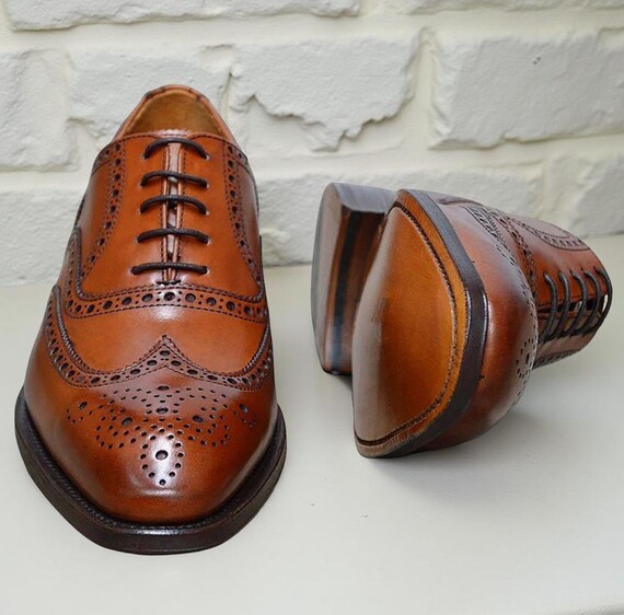 Elegant Tan and Brown Men\'s Oxfords Handmade Men main image 4