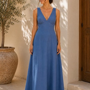 blue or beige dress Beige Dress with Blue Floral